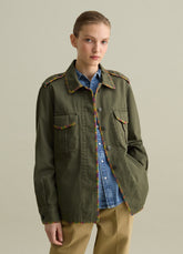 Ovs Shacket With Multicoloured Stitching